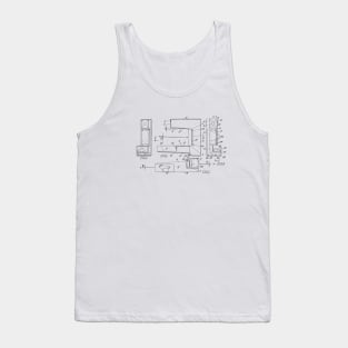 Casing for Sewing Machine Vintage Patent Hand Drawing Tank Top